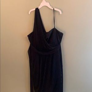 One shoulder black dress